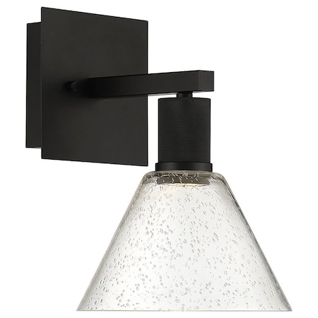 Access Lighting Port Nine Martini, Martini LED Wall Sconce, Matte Black Finish, Seeded Glass 63143LEDD-MBL/SDG